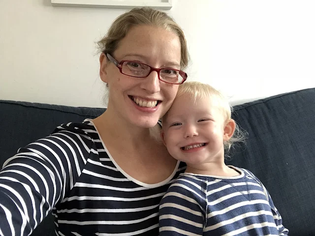 Me and My toddler both happy and wearing matching tops
