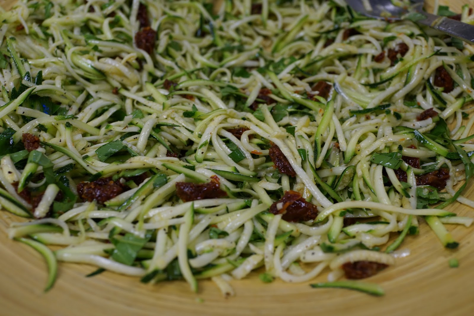 Raw Zucchini Noodles Salad