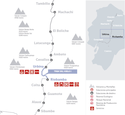 mapa-Turismo en Ecuador – Viaje turístico en Tren – Tour tren del hielo 1
