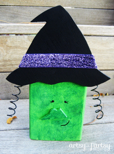 Halloween Witch Blocs at artsyfartsymama.com #Halloween #witch