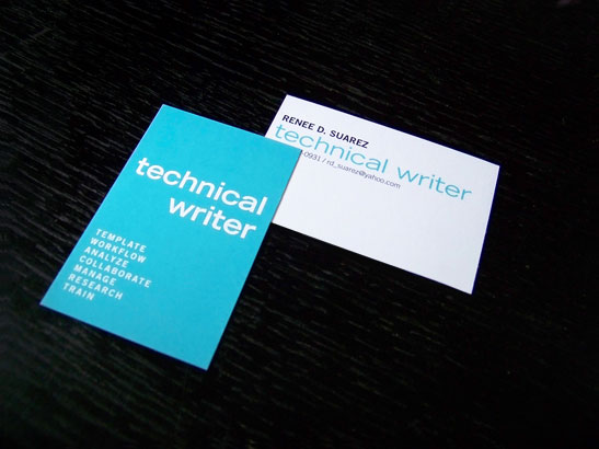 Erin B Dewalt Technical Writer Business Cards