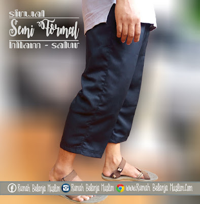 Celana Sirwal Semi Formal Hitam Salur Celana Sirwal Semi Formal Hitam Salur
