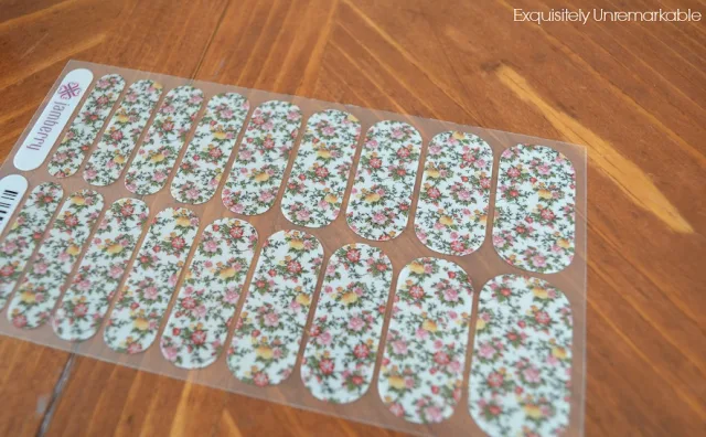 A Sheet Of Floral Jamberry nail wraps