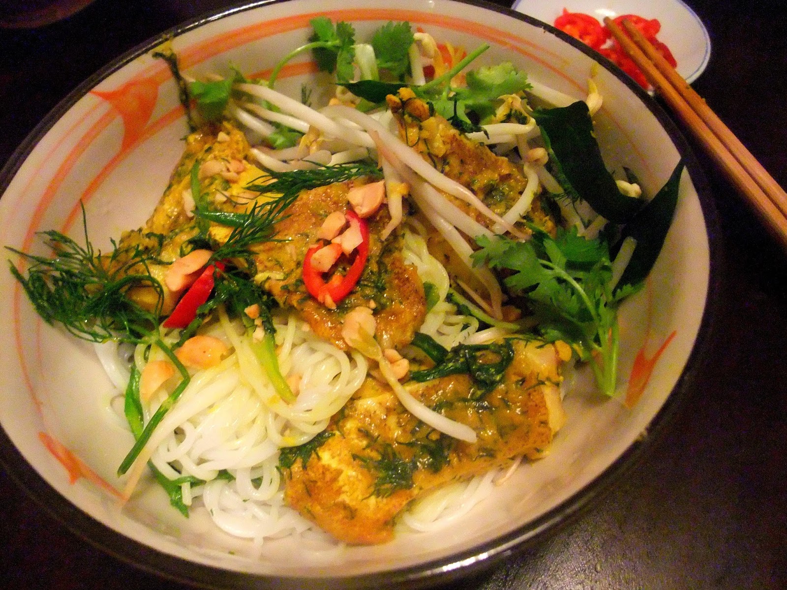 Susan's SavourIt! Hanoi PanFried Fish with Turmeric and Dill (Chả Cá)...