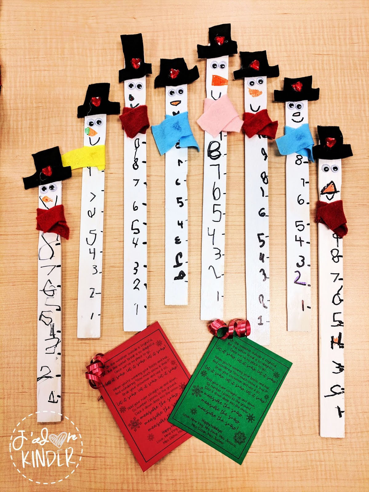Snowman Measuring Sticks J Adore Kinder We Painted The Paint Stir Sticks A Few Days Before And Set Them Out To Dry I M Sure Other Types Of Would Work Well Acrylic Just Dried Quite Opaque