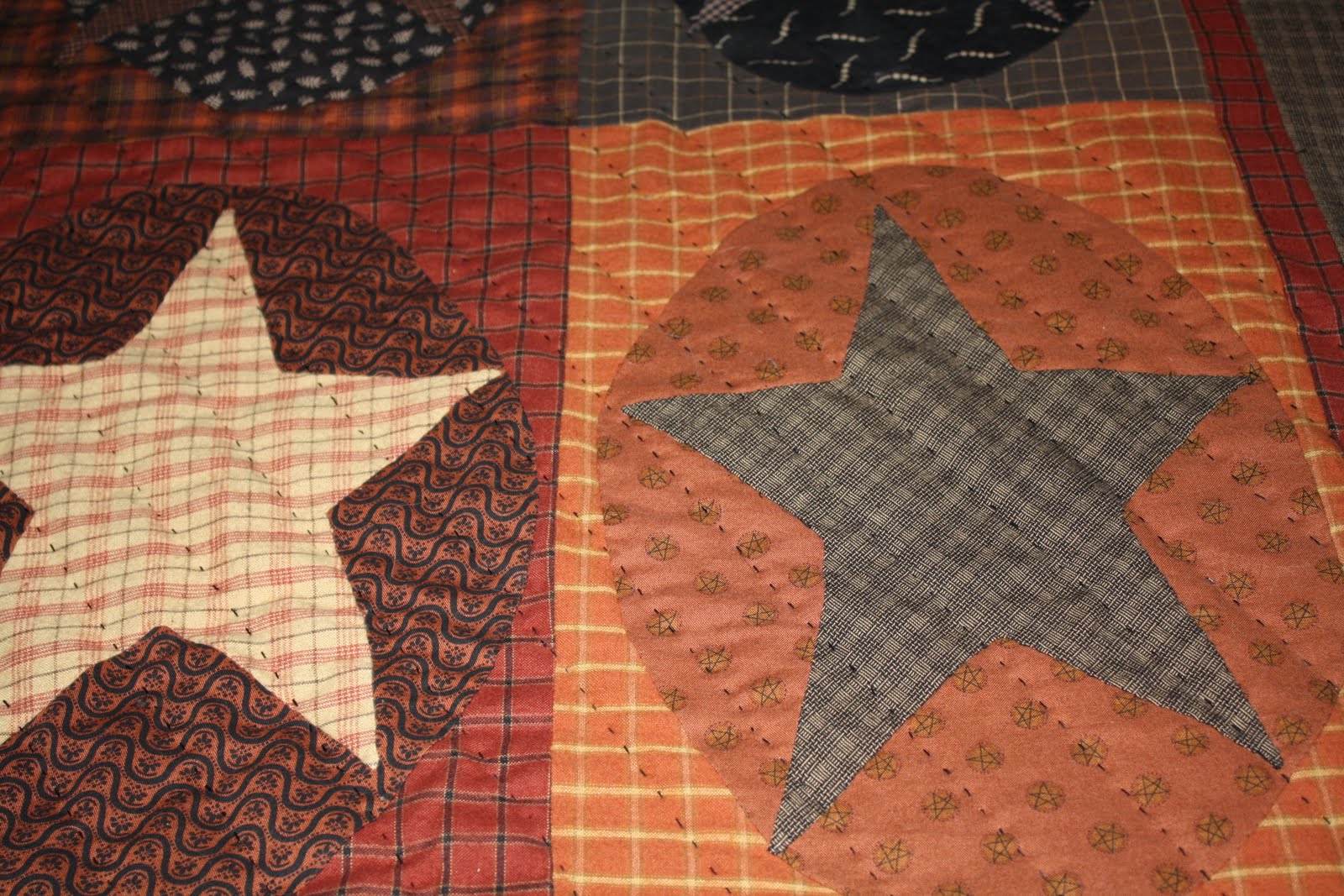Tom Miner Quilts and Folk Art Primitive Circles and Stars, Hand