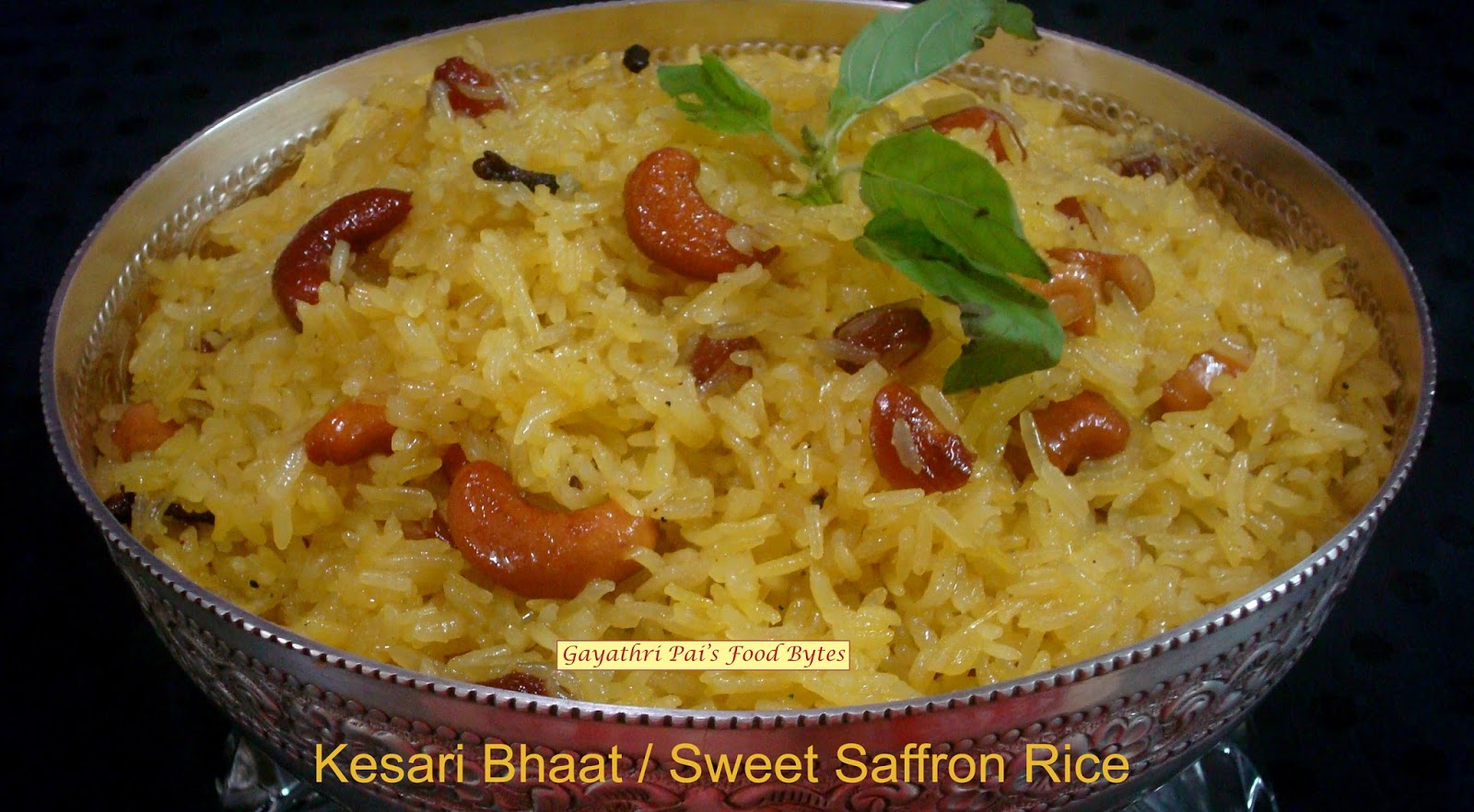Gayathri Pai's Food Bytes Kesari (Keshar) Bhaat / Sweet Saffron Rice.