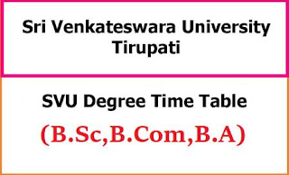 SVU Degree Exam Time Table 2021 SVU Degree Exam Time Table 2021