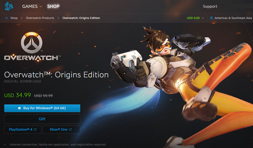 40  off on overwatch  origins edition  priced only at  34