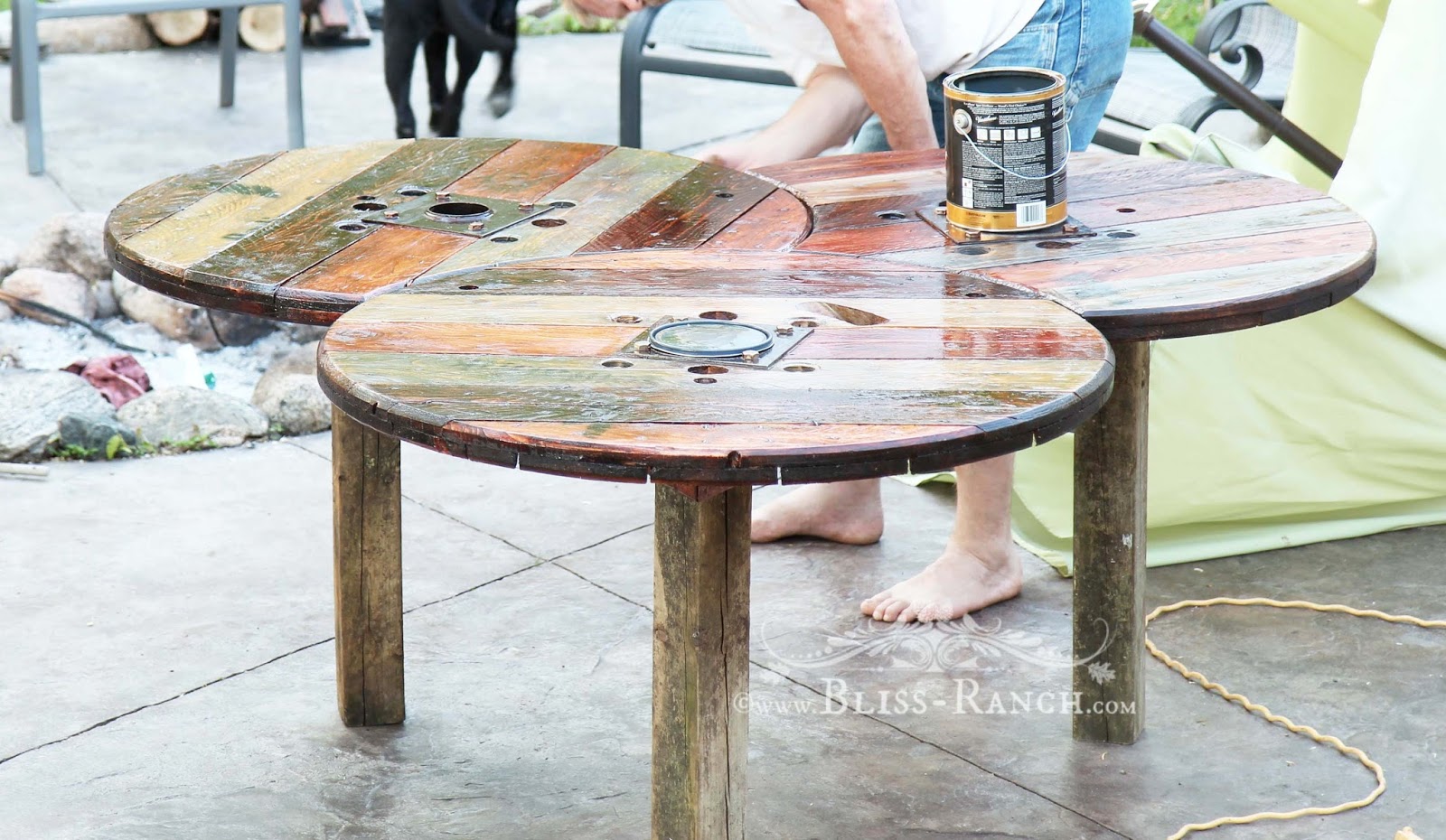 Bliss-Ranch Wood Spool Table