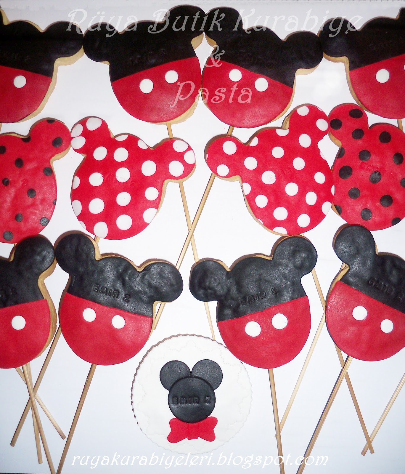 Rüya Butik Kurabiye &amp; Pasta Mickey Mouse Doğumgünü Kurabiyeleri