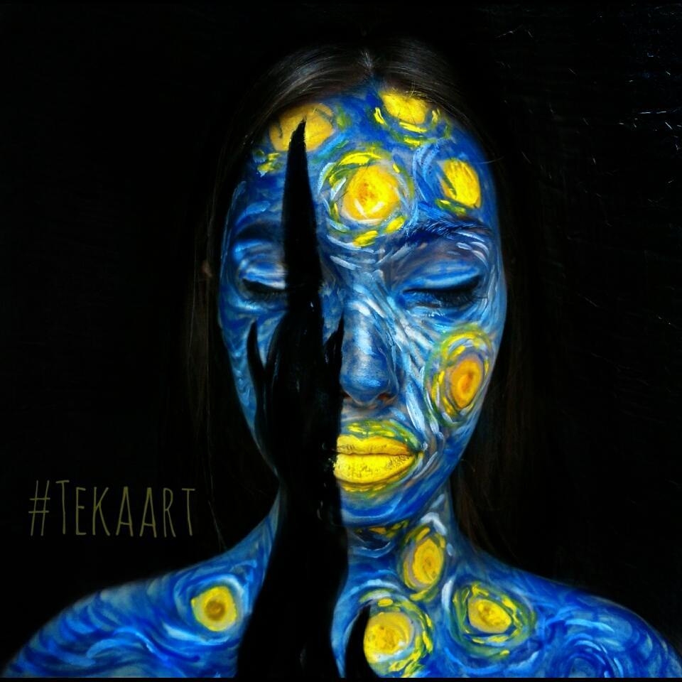07-Starry-Night-Tea-Popović-aka-tekaart-Makeup-Artist-that-can-make-you-into-a-Shapeshifter-www-designstack-co