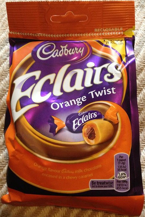 FOODSTUFF FINDS Cadbury Eclairs New Orange Twist Edition (Tesco) [By