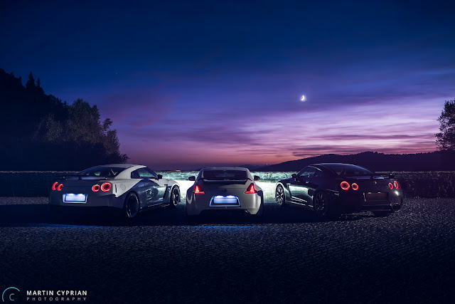 Nissan GT-R, 370Z, samochody z silnikiem V6, zdjęcia samochodów nocą