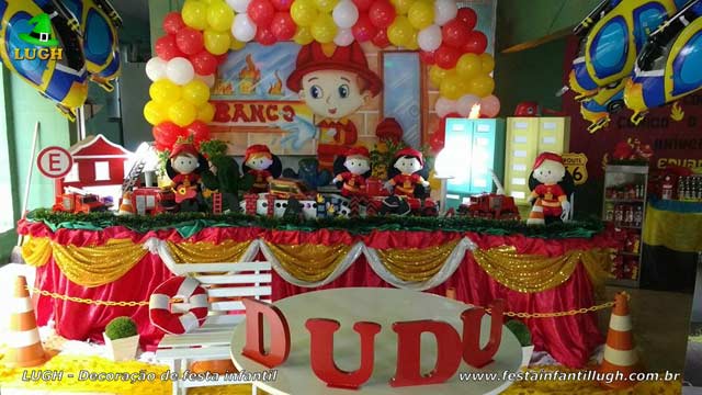 Decoração Bombeiros para festa de aniversário infantil Decoração Bombeiros para festa de aniversário infantil