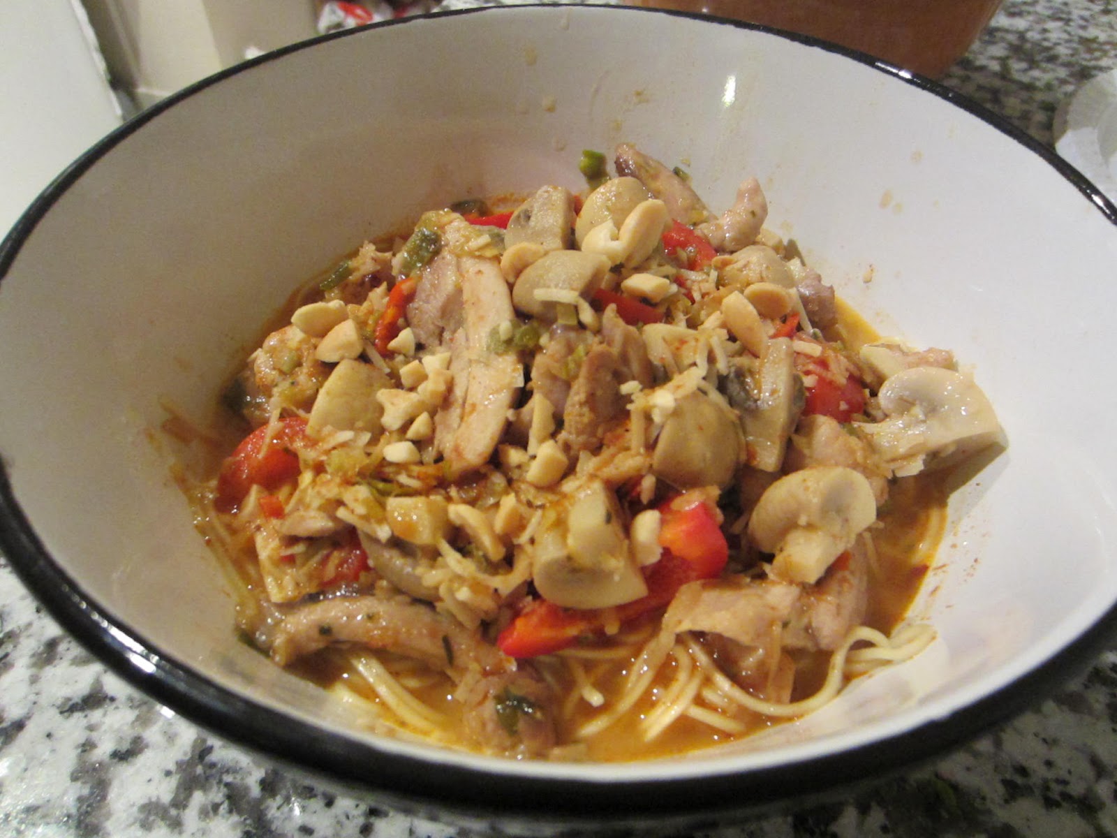 Egg 'n' Tofu Thai chicken tom yum noodle soup