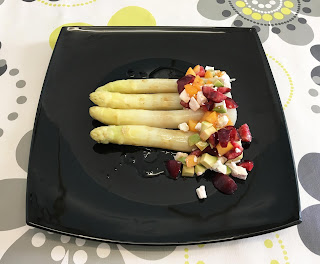 Asparagus with cherry vinaigrette