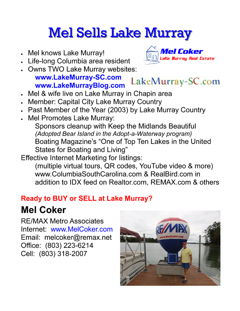Lake Murray (SC) Blog BUYING OR SELLING ON LAKE MURRAY (S.C.)
