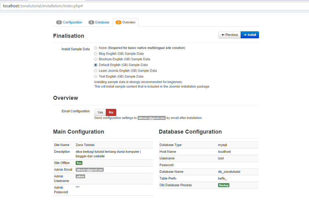 Tutorial Instal Joomla