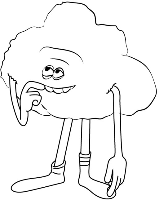 Cara Mudah Sketsa/Menggambar Cloud Guy dari Trolls 