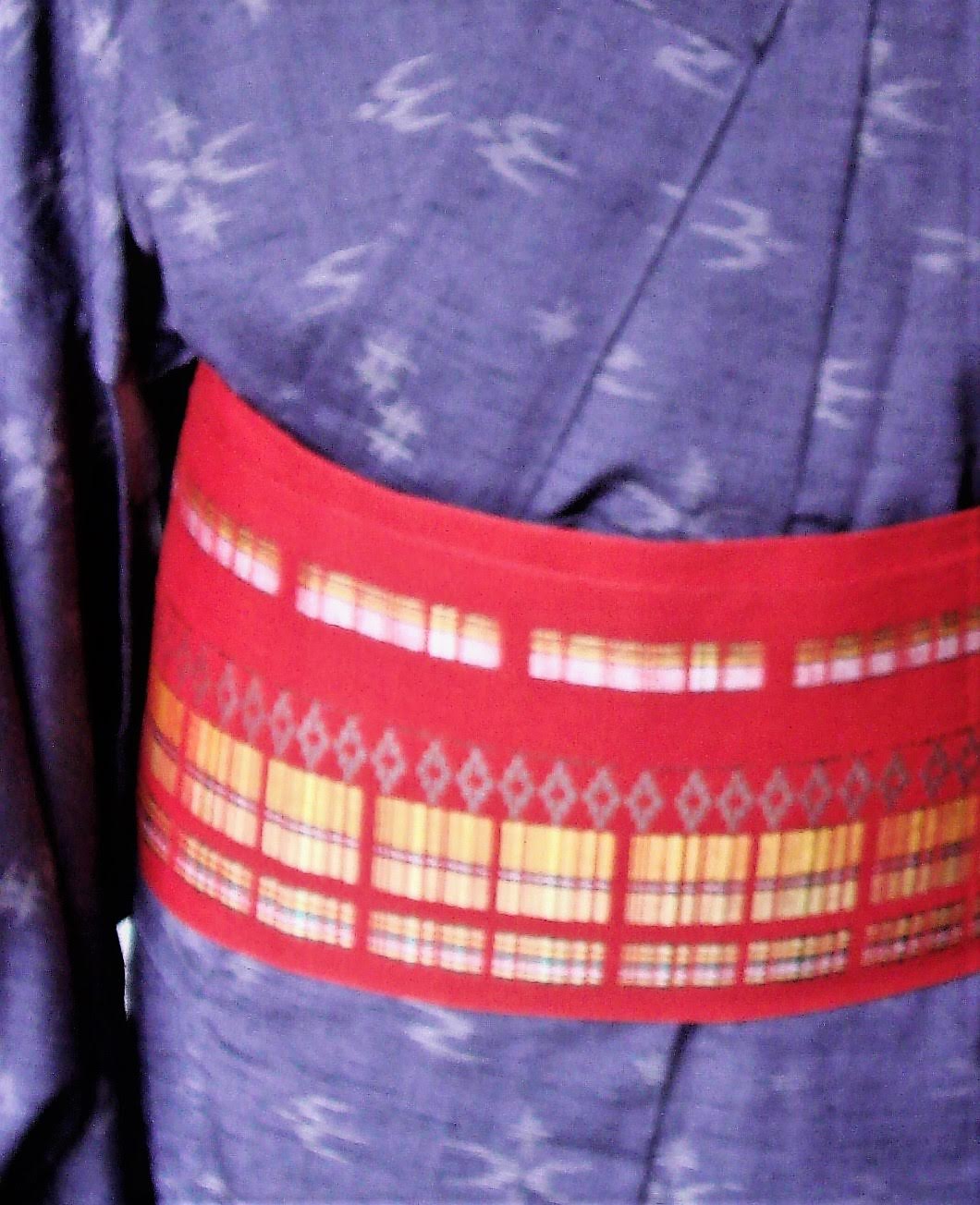 対丈着物～真綿紬の琉球絣に花織風の半巾帯|50代60代の普段着物～母の ...