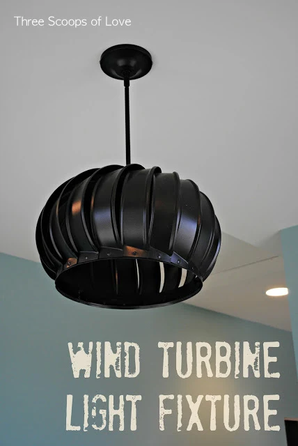 Wind Turbine Light Fixture pendant for unique lighting by Three Scoops of Love, featured on I Love That Junk