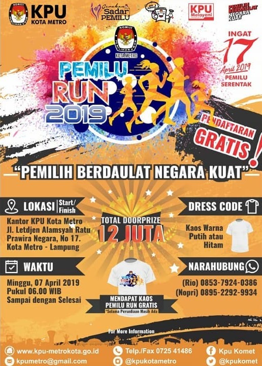 Pemilu Run - Kota Metro • 2019 Pemilu Run - Kota Metro • 2019