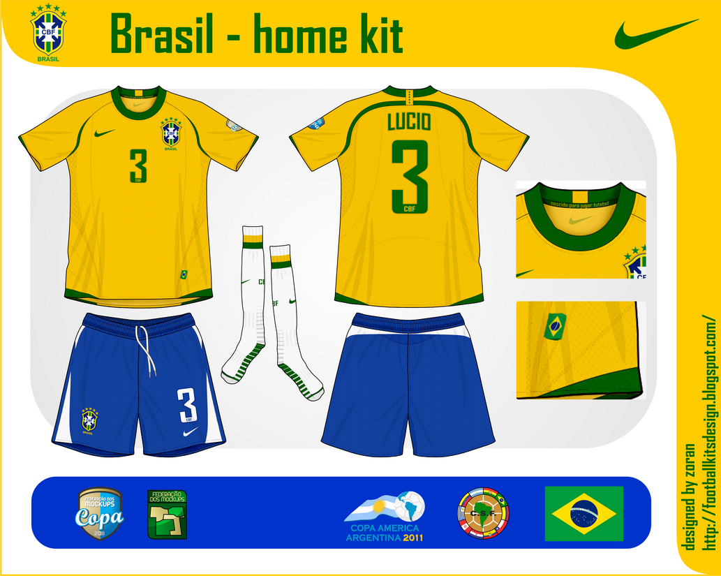 football kits design Brazil kits for the Copa America Mockup Competition
