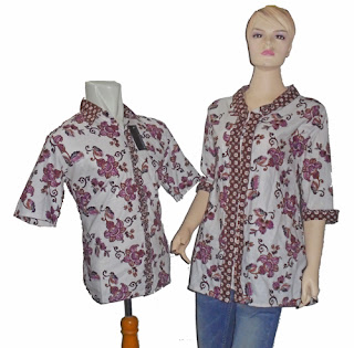 Sarimbit Blus SB-979 Coklat model baju batik sarimbit modern