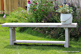 chippy paint finish on reclaimed wood bench http://bec4-beyondthepicketfence.blogspot.com/2014/07/how-to-create-authentic-chippy-paint.html