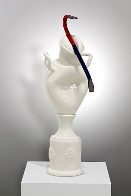 Escultura espectacular de porcelana jarrón