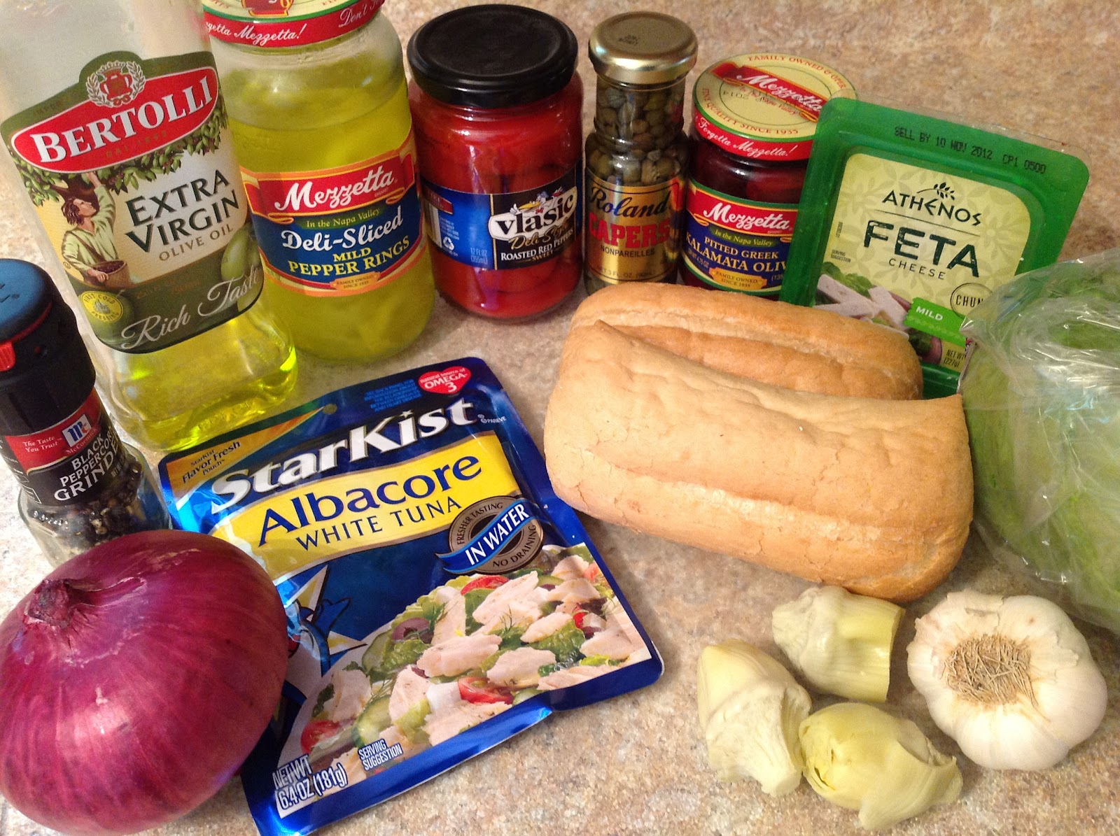 Dawn's Recipes Antipasto Tuna Grinder
