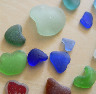 Sea Glass Heart Pieces