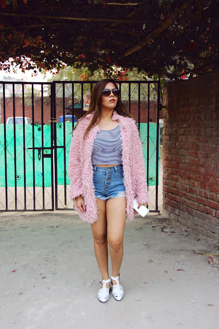 fashion, crop top, how to style denim shorts, cheap denim shorts online, how to style crop top, cage shoes, cheap cage shoes, fur coat, pastel fur coat, sammydress, delhi blogger, indian spring, indian blogger, delhi fahsion blogger, beauty , fashion,beauty and fashion,beauty blog, fashion blog , indian beauty blog,indian fashion blog, beauty and fashion blog, indian beauty and fashion blog, indian bloggers, indian beauty bloggers, indian fashion bloggers,indian bloggers online, top 10 indian bloggers, top indian bloggers,top 10 fashion bloggers, indian bloggers on blogspot,home remedies, how to