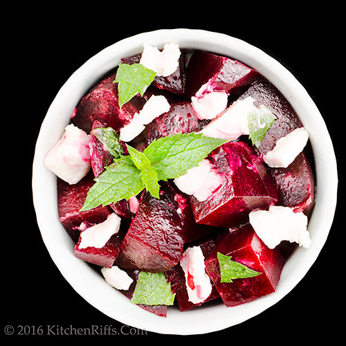 Kitchen Riffs Beet and Goat Cheese Salad with Mint