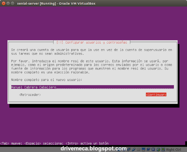 DriveMeca instalando y configurando Ubuntu Server 16.04 LTS paso a paso