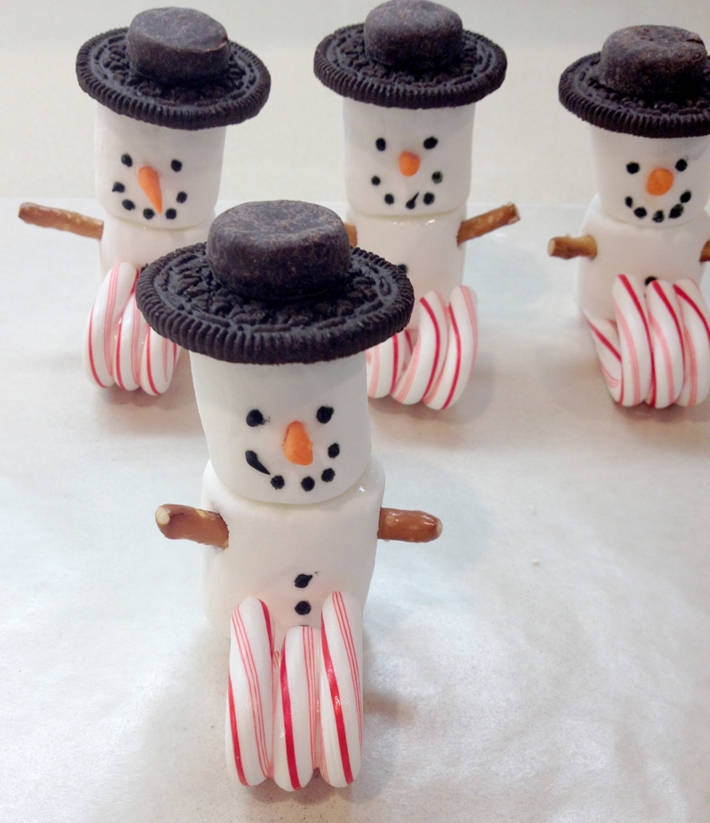 Marshmallow Snowmen on Candy Cane Sleds + DIY Tutorial BellaGrey Designs