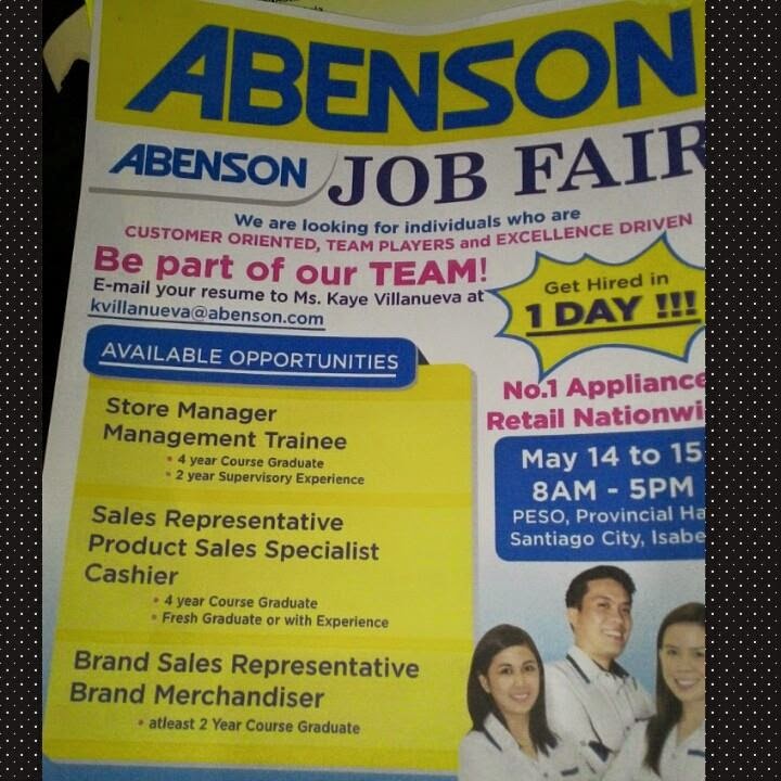 Job Hiring Abenson Santiago City