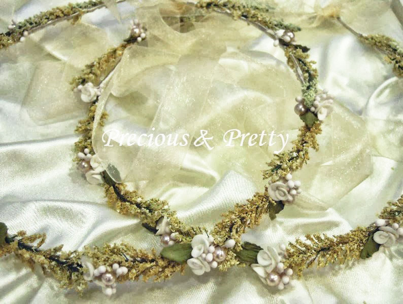 Greek bridal flower crowns N5 Greek Wedding Crowns Koufeta Stefana