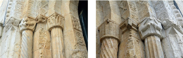 Detalles de la portada del Monasterio de Sant Pere de Galligants, Girona
