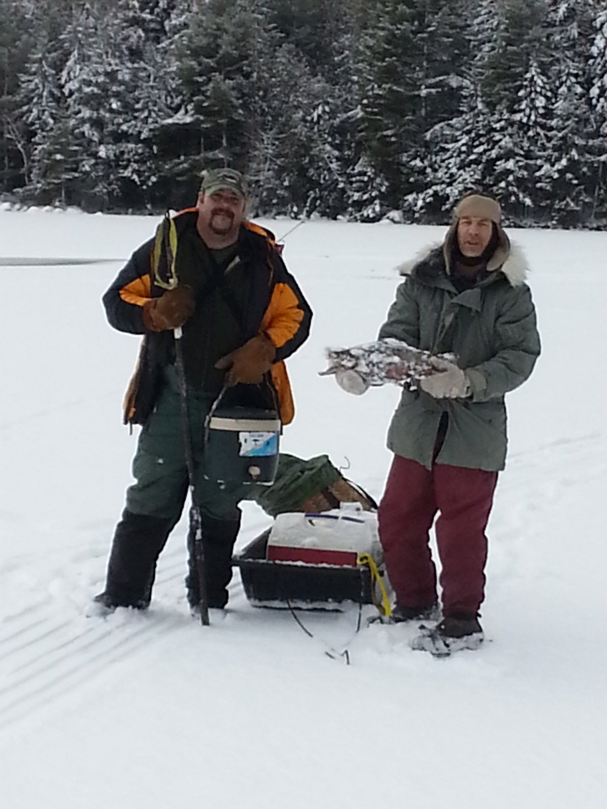 Trekking For Adventure and Fun Ice Fishing Eagle Lake January 2013