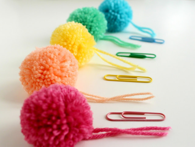 Paperclips+&+pompom+bookmarks+