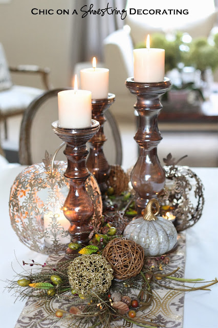Chic on a Shoestring Decorating Fall Table Centerpiece, Pier 1 Imports