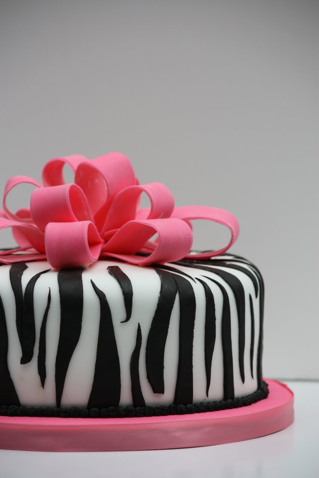 Whimsical by Design Hot Pink Bows & Zebra Print Cake