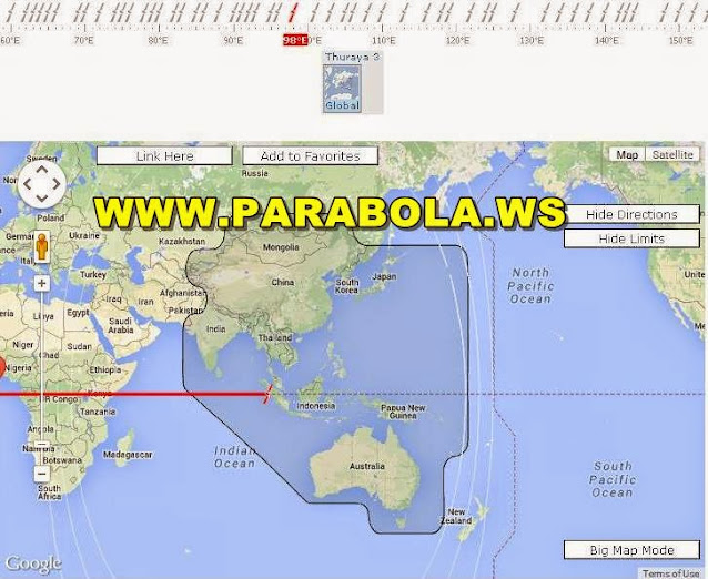 satelit parabola beam Indonesia thuraya 3 L band