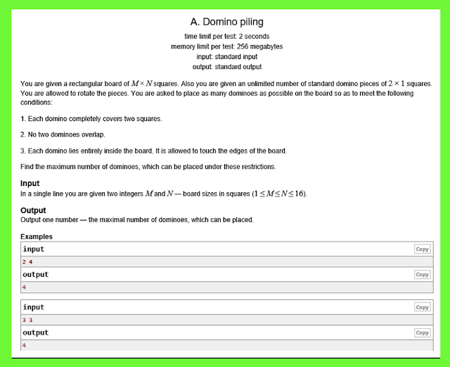 Codeforces Solutions: Codeforcces Solution of 50A- Domino Pilling in C ...
