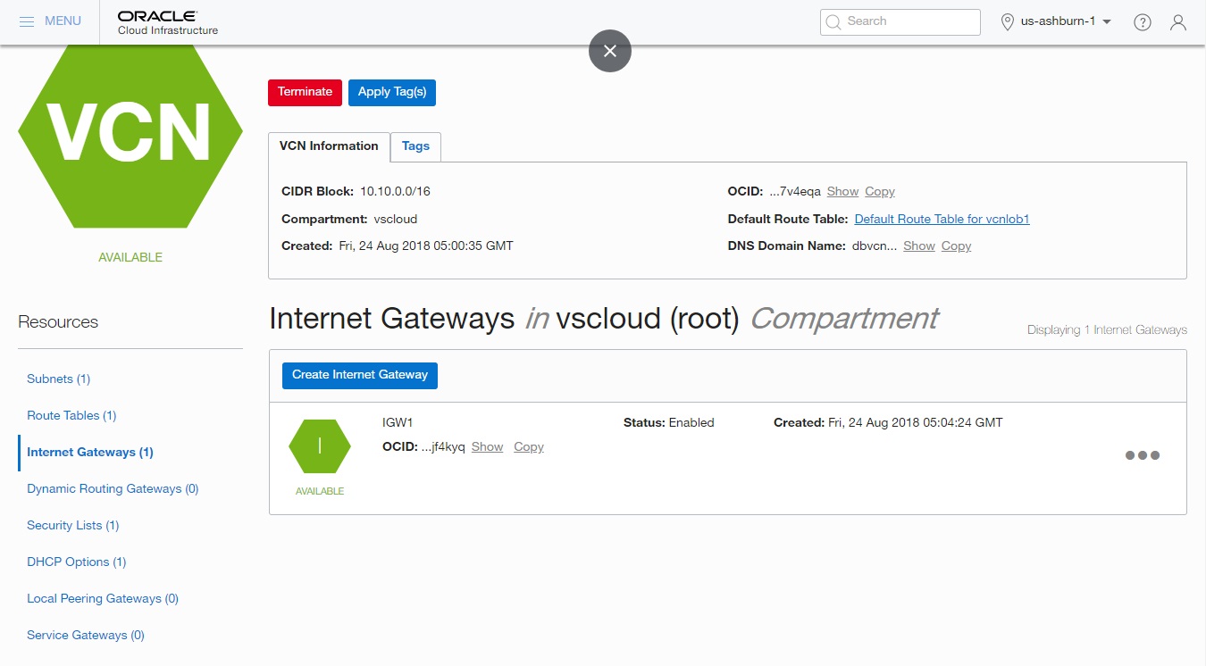 Oracle Cloud Oci Part 3 Creating Internet Gateway Igw Manually Dba To Da