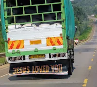 Jesus Loved You truck in Uganda