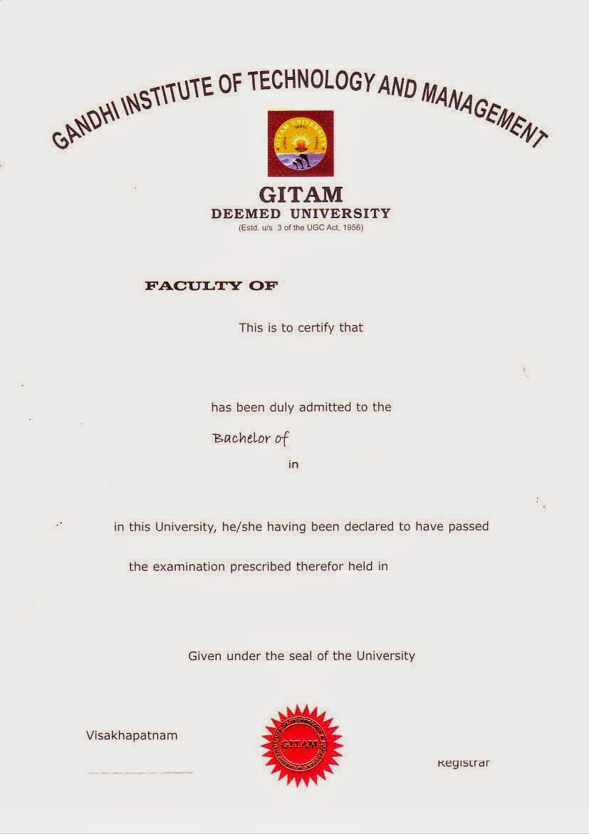 phd degree certificate india