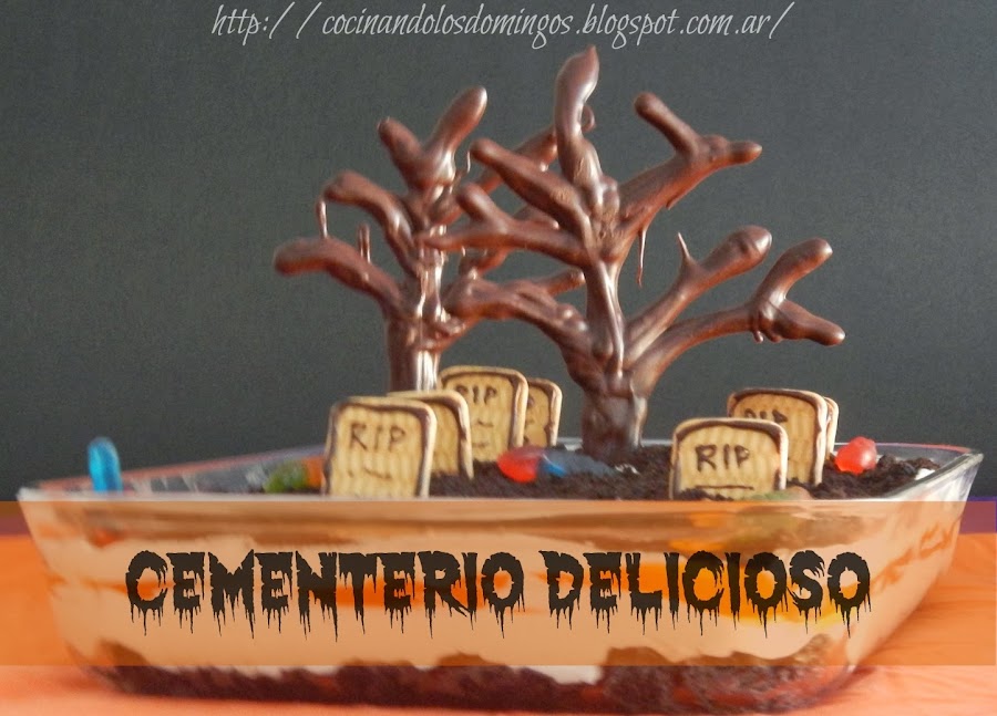 postre de halloween cementerio delicioso